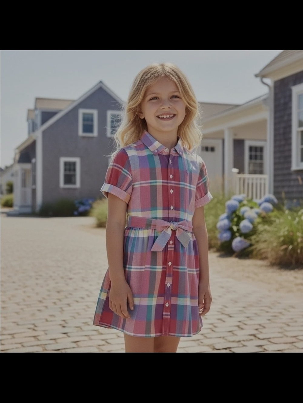 Ralph Lauren Girls' Pink Plaid Shirt Dress with Bow NWT Sz 16